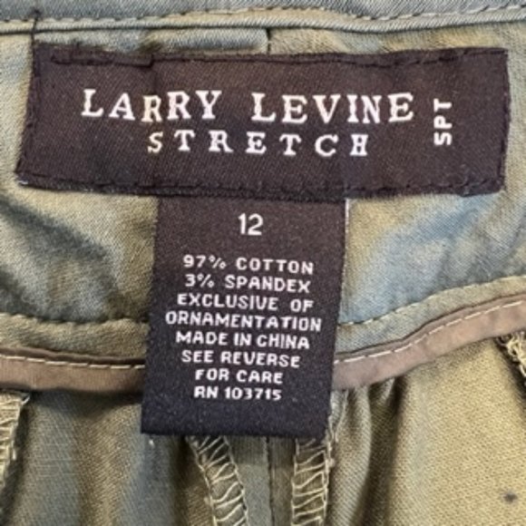 Larry Levine Stretch Crop Pants 12 Color NOA Olive Oil (NWT) - Picture 10 of 15